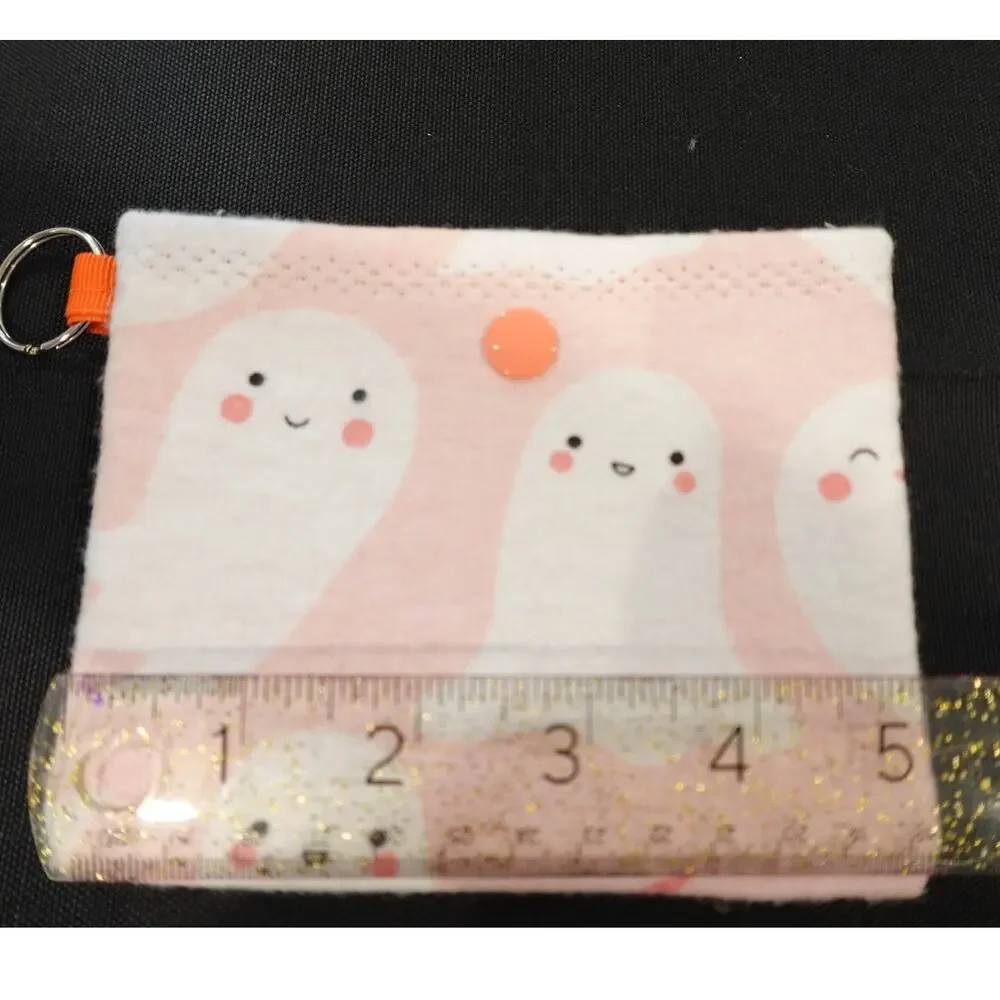 Ghostly Cute! - Set of 4 snap pouche key ring / ANYTHING holders!